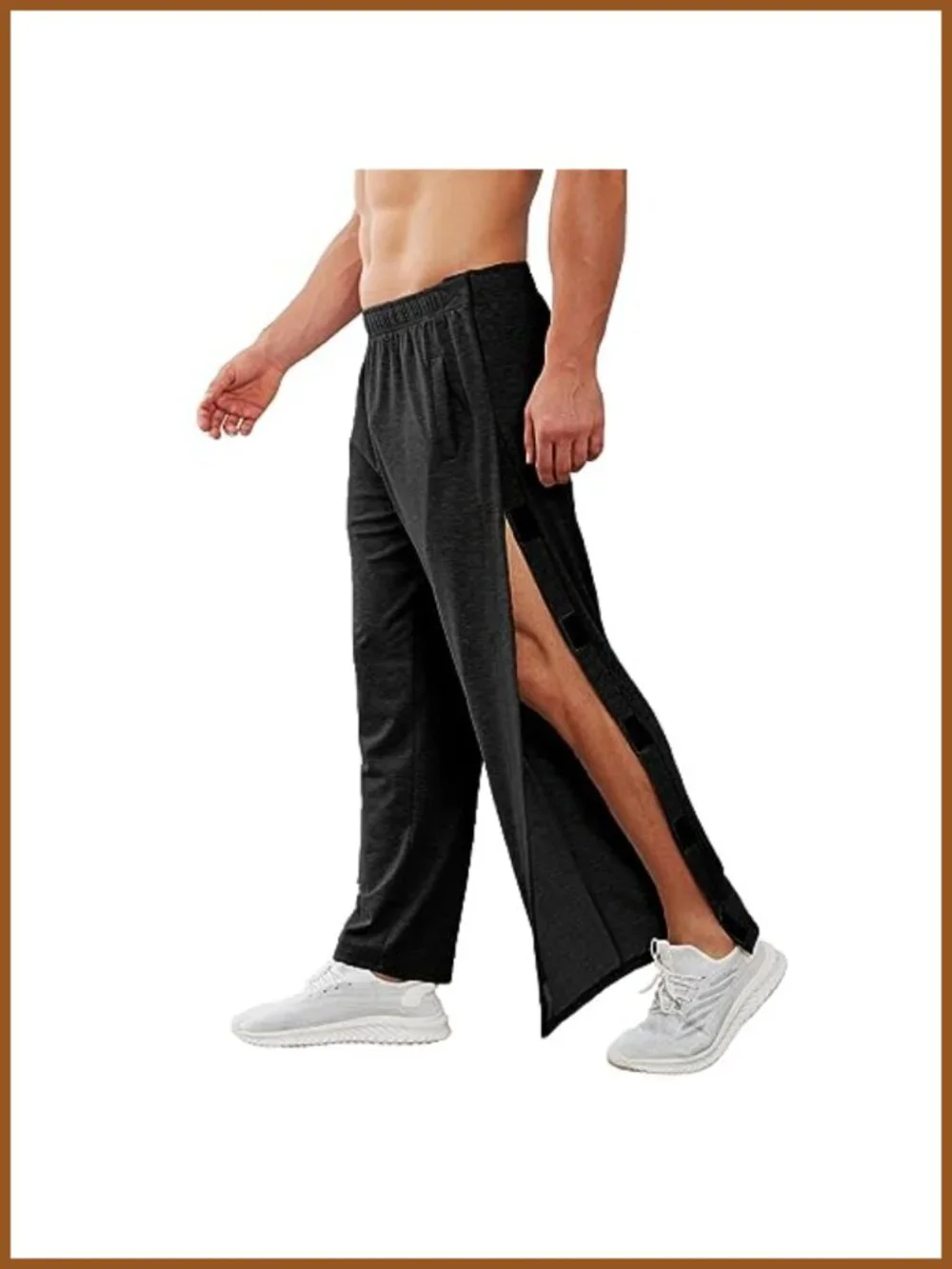 Men's Tear Away Side Snap Sweatpants Post Surgery Recovery Pockets